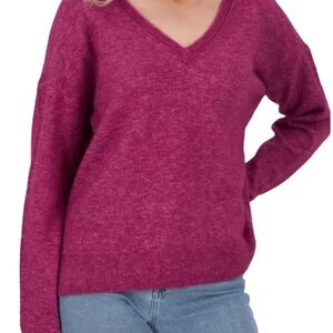 Lucky Brand Women's V-Neck Sweater - Deep Pink